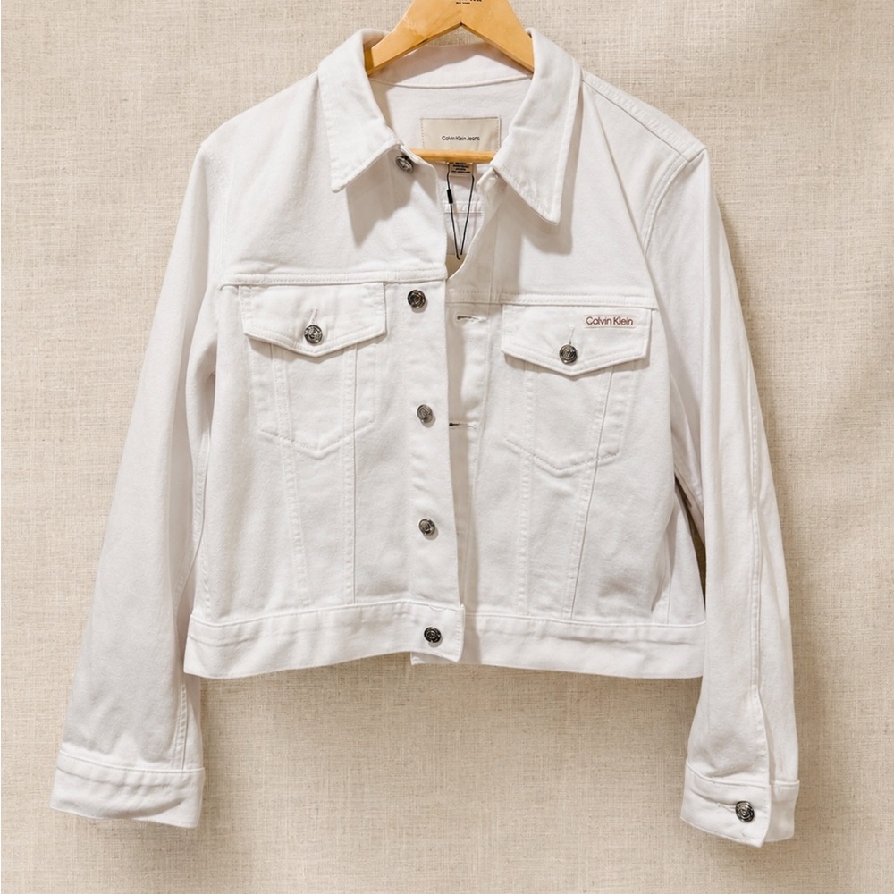 Calvin Klein White Denim Trucker Jacket